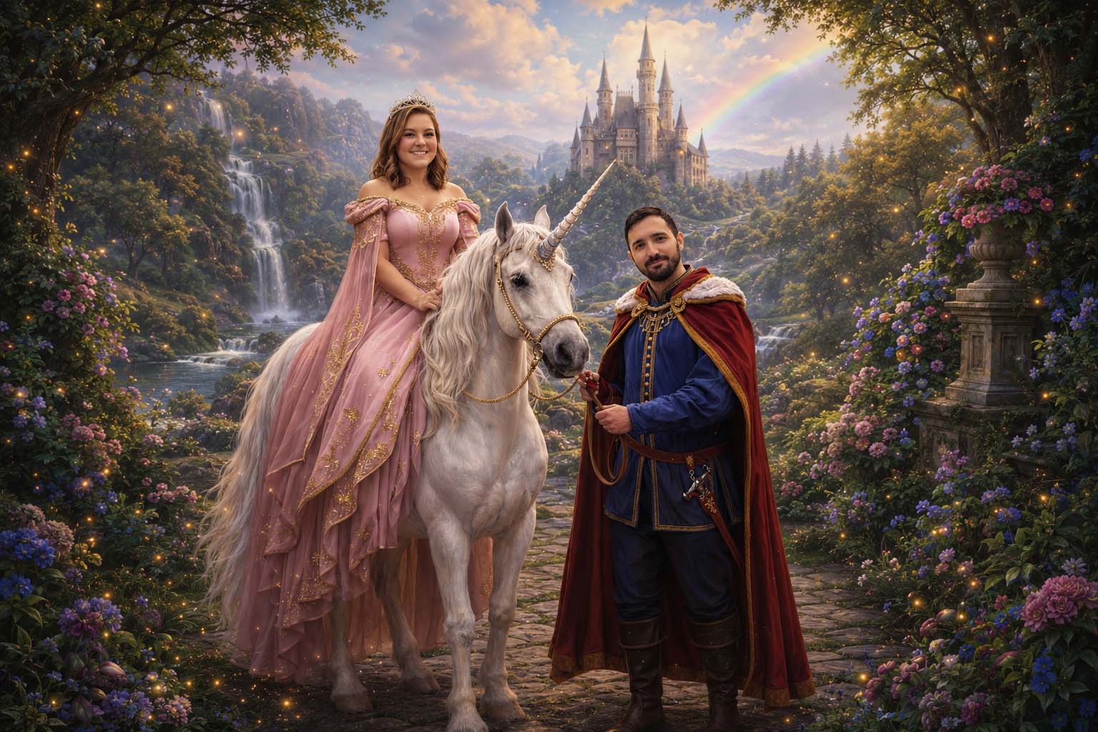 Morgane et Jérémy, illustration façon conte de fées